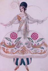 Kostuumontwerp voor Scheherazade, uit Doornroosje, 1921